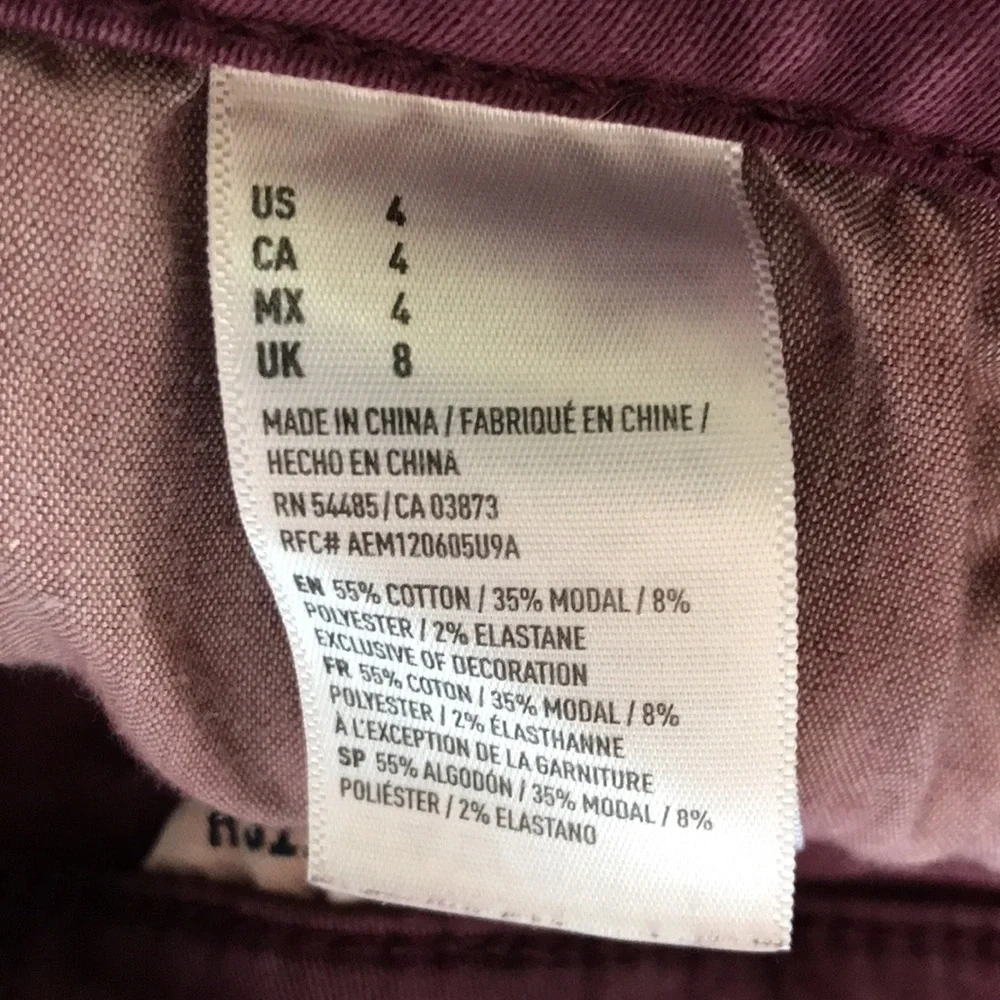 AMERICAN EAGLE Women Super Stretch Hi Rise Shortie Plum Denim Shorts | 4